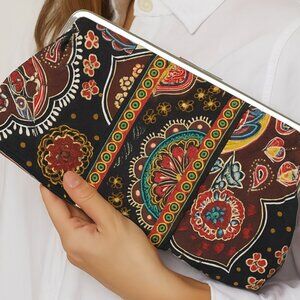 Vera Bradley Kensington Pattern Kisslock Clutch Wallet EUC